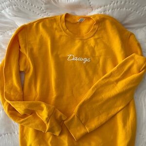 Huskies / dawgs yellow crew neck sweatshirt